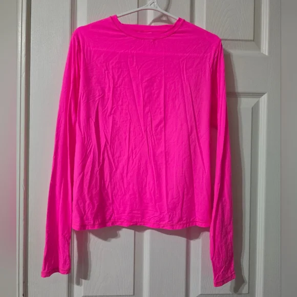 SKIMS Hot Pink Fits Everybody Seamless Long Sleeve, Limited Edition Fuschia, EUC - Picture 2 of 9